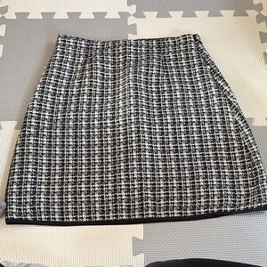 Aritzia Black and White Tweed Mini Skirt